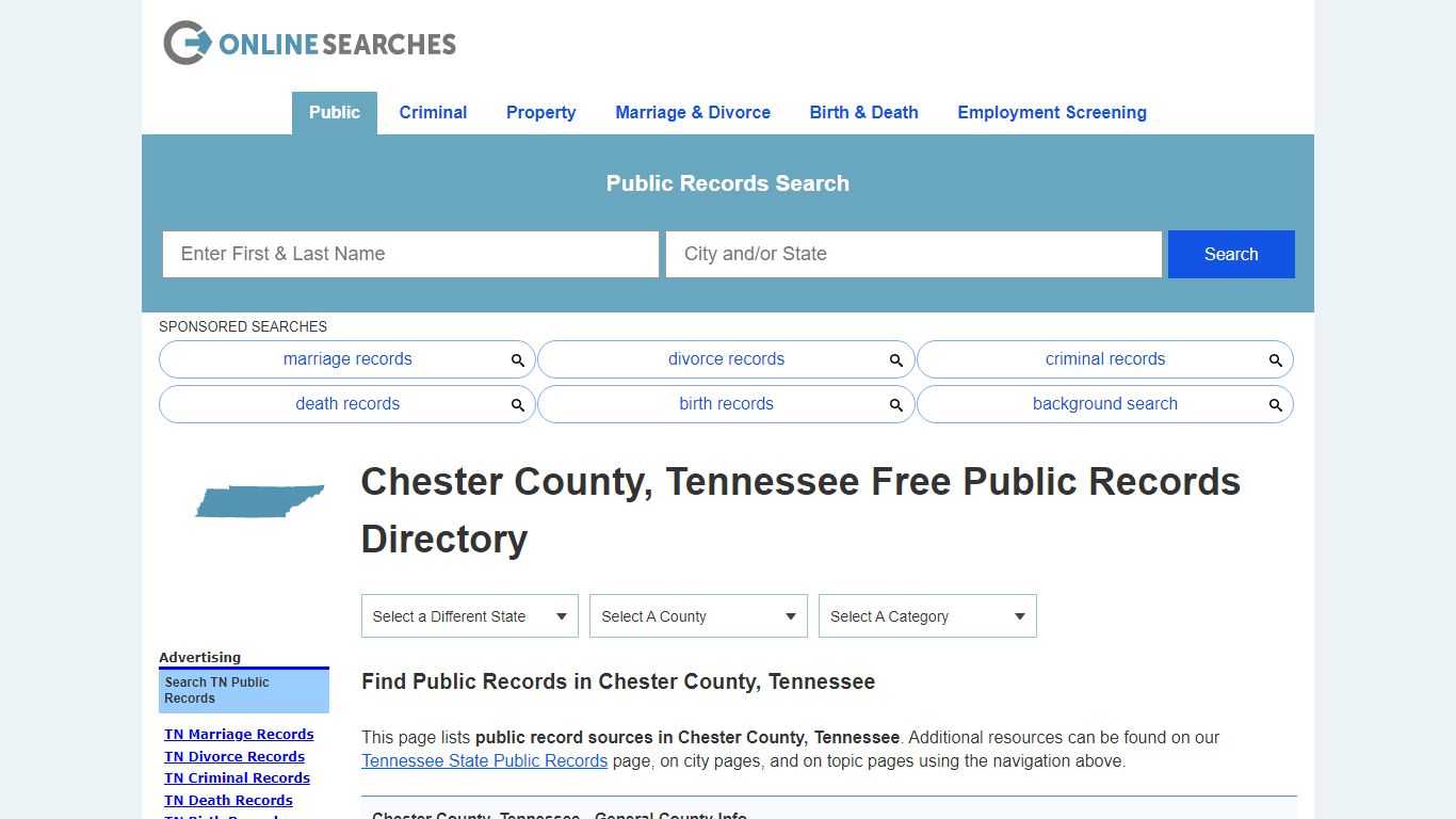 Chester County, Tennessee Public Records Directory